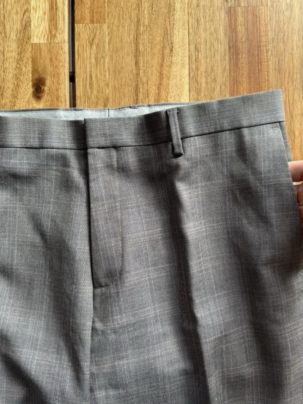 Banana Republic‎ Dress Pants Mens 33X30 Plaid Gray Wool Classic Fit Office Event